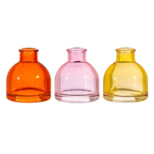 Sass & Belle Warm Toned Mini Bud Vases - Set Of 3 Multicolor - Small Glass Vases for Flowers, Vintage Table Decor for Home, Elegant Flower Vase Set, Mini Table Decorations