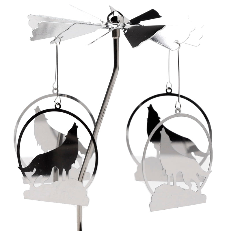 Puckator Howling Wolf Rotating Carousel Spinning Tea Light Candle Holder - Living Room Accessories - Wolf Themed - Home Decoration - Ornaments - Candle Holder - Table Centrepiece Decoration