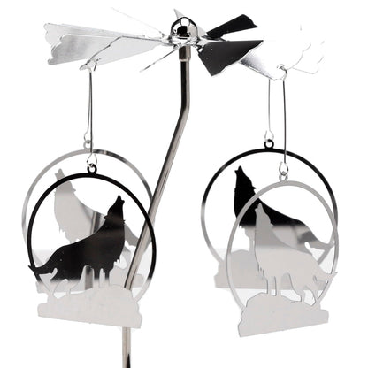 Puckator Howling Wolf Rotating Carousel Spinning Tea Light Candle Holder - Living Room Accessories - Wolf Themed - Home Decoration - Ornaments - Candle Holder - Table Centrepiece Decoration