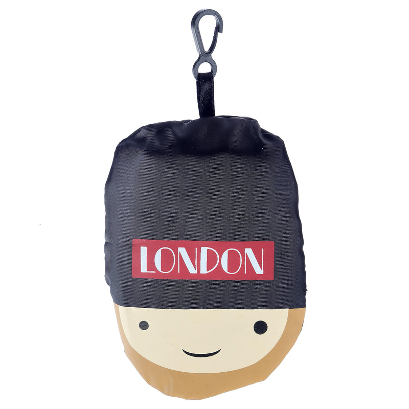 Puckator Foldable London Guardsman, Polyester, Mixed, Pouch 13x9x1cm Bag Height 55cm Width 38cm Depth 0.1cm