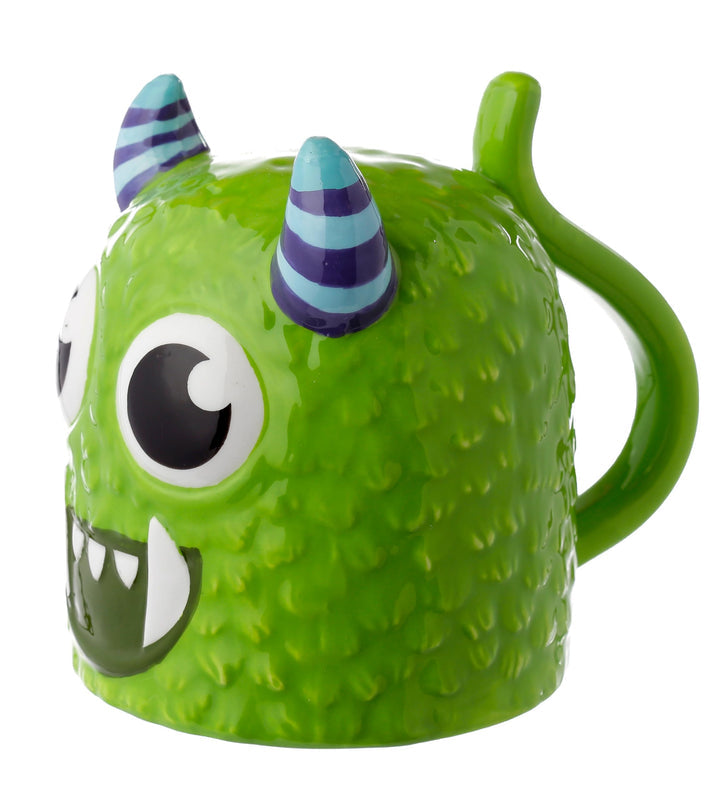 Puckator Monstarz Monster Green Upside Down Ceramic Shaped Tea Coffee Mug - Funny Home Accessories - Cute Gifts for Girlfriend - Large Mugs for Men Women Hot Drinks Cups Presents Secret Santa Gift