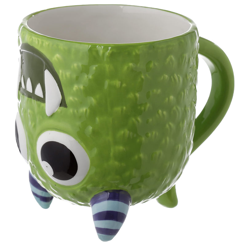 Puckator Monstarz Monster Green Upside Down Ceramic Shaped Tea Coffee Mug - Funny Home Accessories - Cute Gifts for Girlfriend - Large Mugs for Men Women Hot Drinks Cups Presents Secret Santa Gift