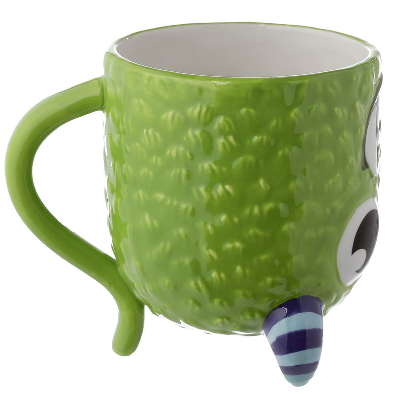 Puckator Monstarz Monster Green Upside Down Ceramic Shaped Tea Coffee Mug - Funny Home Accessories - Cute Gifts for Girlfriend - Large Mugs for Men Women Hot Drinks Cups Presents Secret Santa Gift