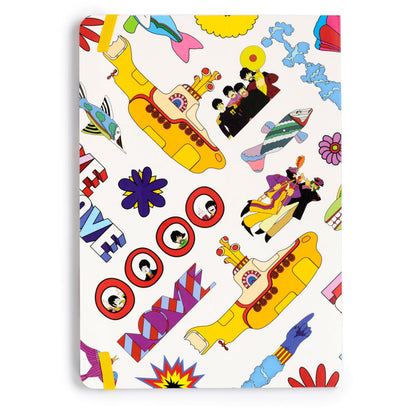 Puckator The Beatles Yellow Submarine White Recycled Paper A5 Notebook - School Teacher Student Homework Study Planner Notepad - Collage University Essentials Journals Planners - Jotter Uni Gifts