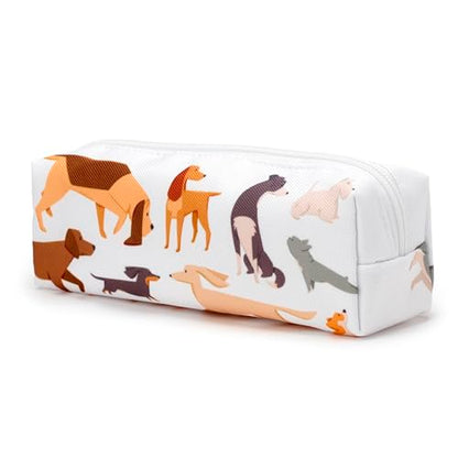 Puckator Barks Dog Canvas Pencil Case - School Equipment Stuff - Pencil Cases - Large Capacity Preppy Pencil Case - Zipper Pouch - Office Essentials - Pencils Case Cute - Pencilcase - Pen Case