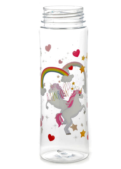 Puckator Enchanted Rainbows Unicorn - Kids Drinks Bottle With Flip Straw - Reusable Water Bottle For Girls And Boys With A Carry Handle - Bpa Free - For School Nursery - Cute Rainbow Design -Pp 550ml
