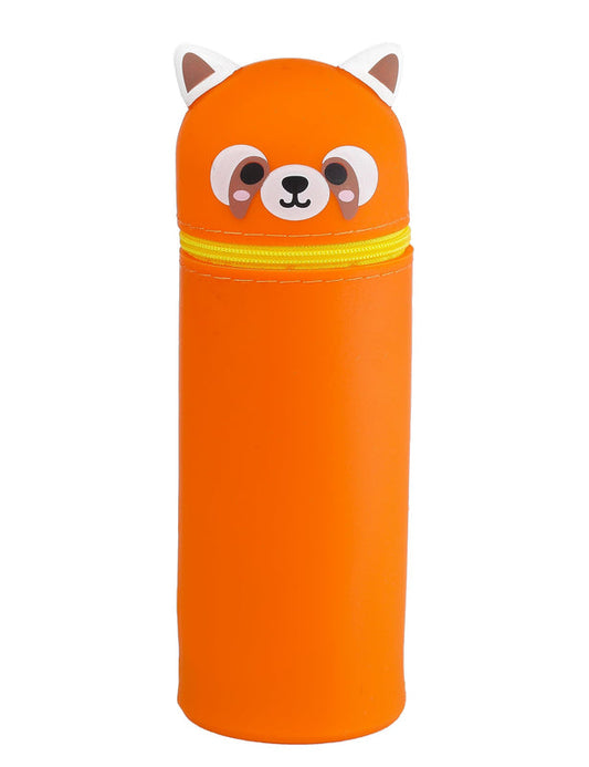 Puckator Adoramals Red Panda Silicone Upright Pencil Case School Equipment Stuff School Supplies for Girls and Boys University Stationery Kit Cute Storage Pouch Cool Pencil Case Teacher Supplies