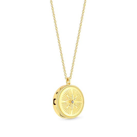 Diamond Style London - Compass locket gold (Item code: Compasslocketgold)