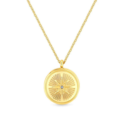 Diamond Style London - Compass locket gold necklace (Item code: Compasslocketgold)