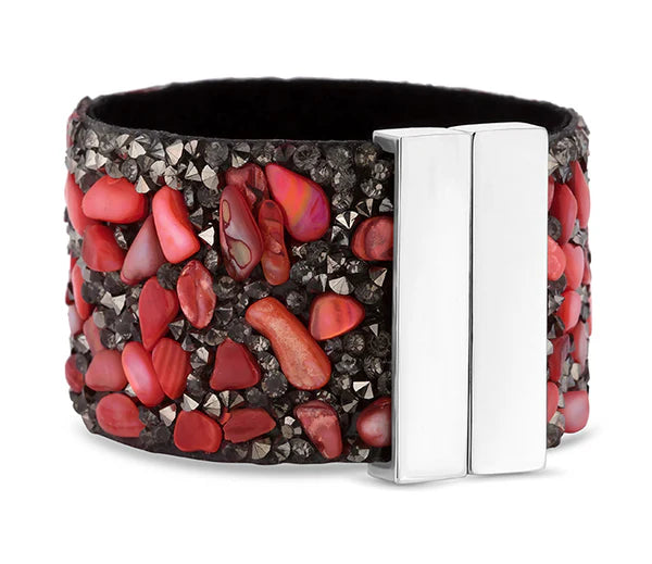 Diamond Style London - Cuff Bracelet in Coral (Item code: Coralcuff)