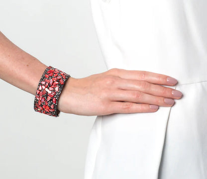 Diamond Style London - Cuff Bracelet in Coral (Item code: Coralcuff)