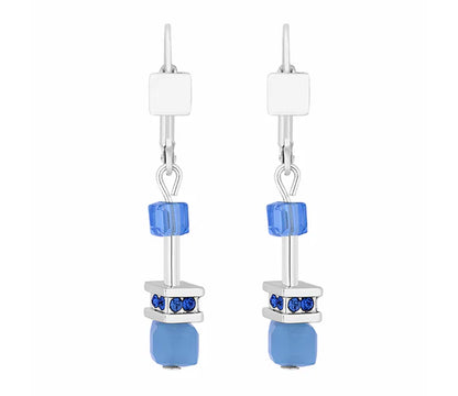 Diamond Style London - Cube Earrings in Blue (Item code: Cubeearrblue)