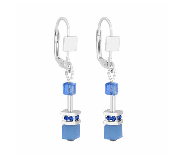 Diamond Style London - Cube Earrings in Blue (Item code: Cubeearrblue)