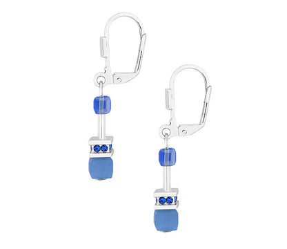 Diamond Style London - Cube Earrings in Blue (Item code: Cubeearrblue)