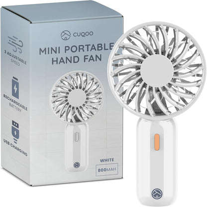 CUQOO Mini Handheld Fan – 800mAh, 3 Speeds & Portable!