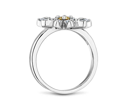 Diamond Style London - Daisy ring in rhodium plating (Item code: Daisyring6)