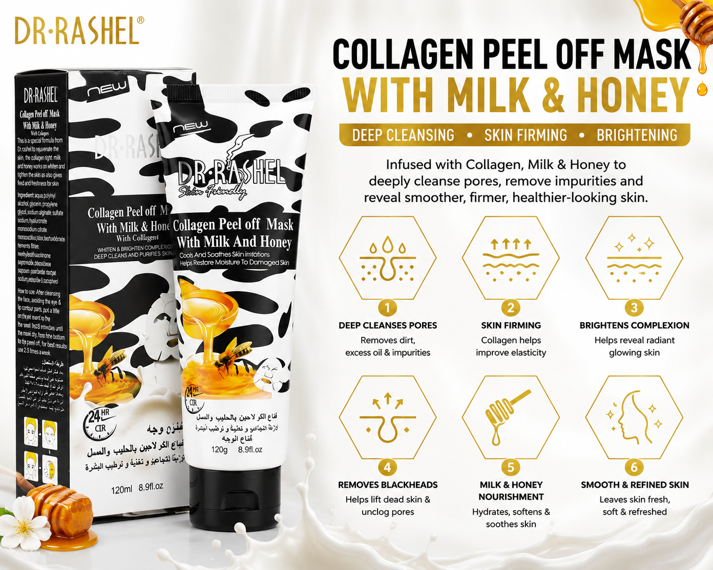 Dr Rashel Collagen Peel Off Mask With Milk and Honey