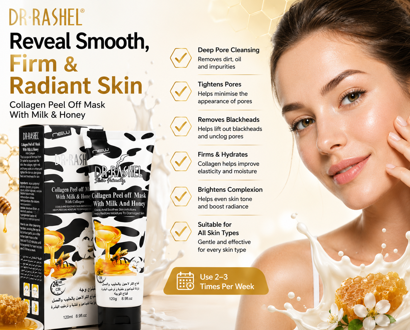 Dr Rashel Collagen Peel Off Mask With Milk and Honey