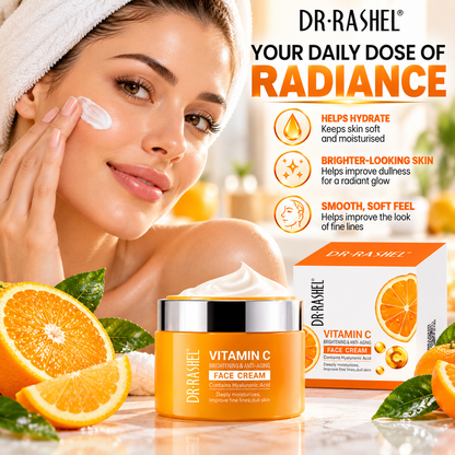 Dr Rashel Vitamin C Brightening & Anti Aging Face Cream with Hyaluronic Acid - 50g Tub