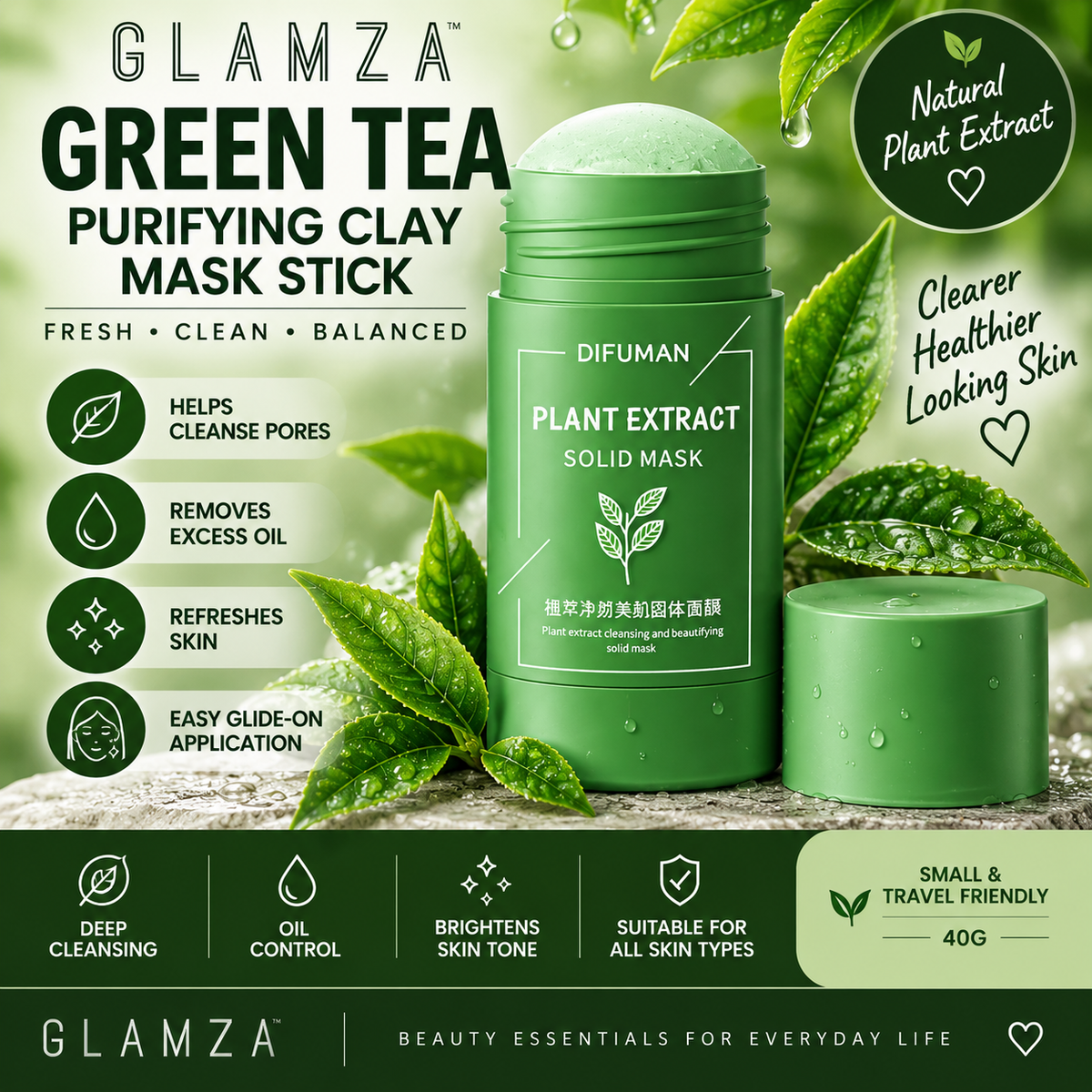 Green Tea Deep Cleansing Face Mask Stick