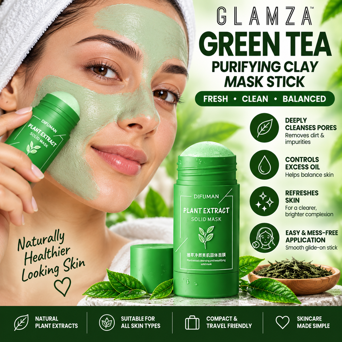 Green Tea Deep Cleansing Face Mask Stick