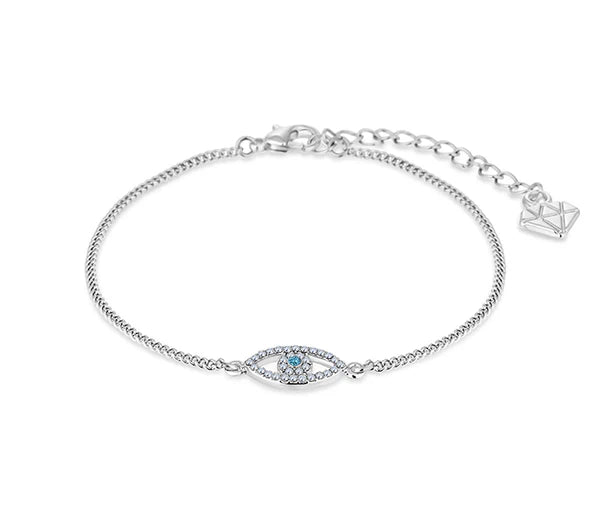 Diamond Style London - Evil Eye Bracelet in Rhodium Plating (Item code: Evileyebra)
