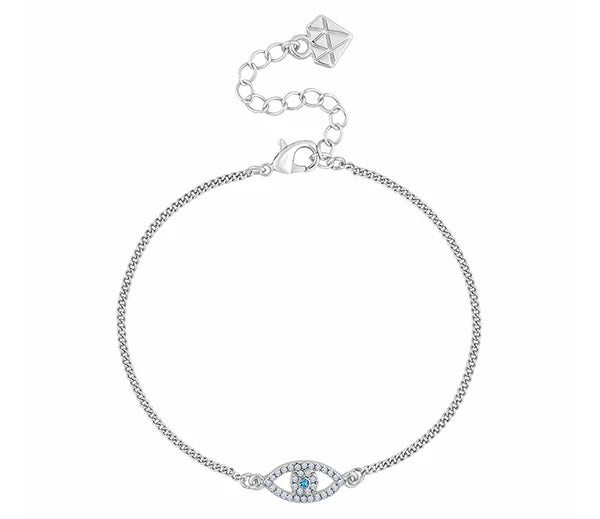 Diamond Style London - Evil Eye Bracelet in Rhodium Plating (Item code: Evileyebra)