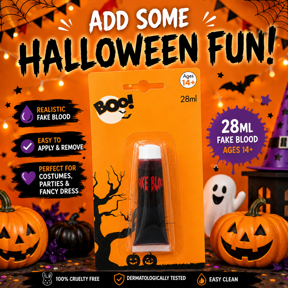 Halloween Fake Blood 28ml – Realistic SFX Makeup for Costumes, Parties & More