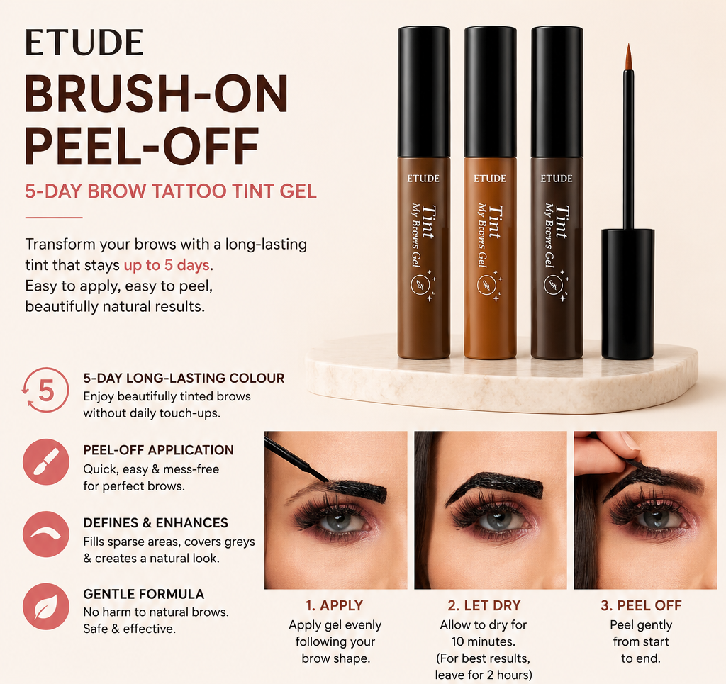 Etude Brush On Peel Off 5 Day Brow Tattoo Tint Gel