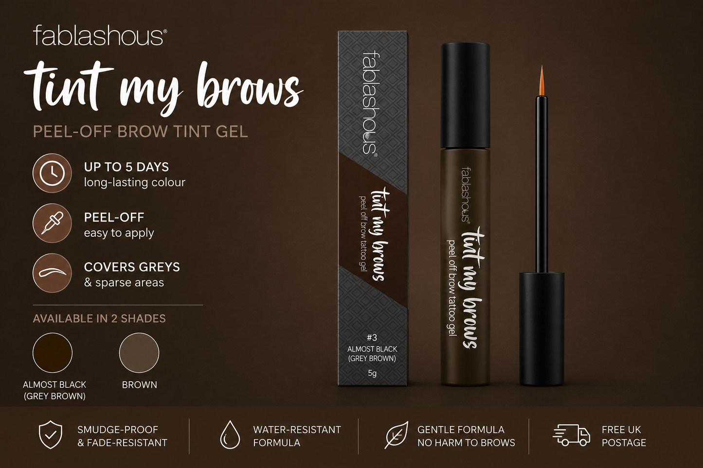 Fablashous Tint My Brows™ Peel-Off Eyebrow Tint Gel | Long-Lasting Brow Tattoo