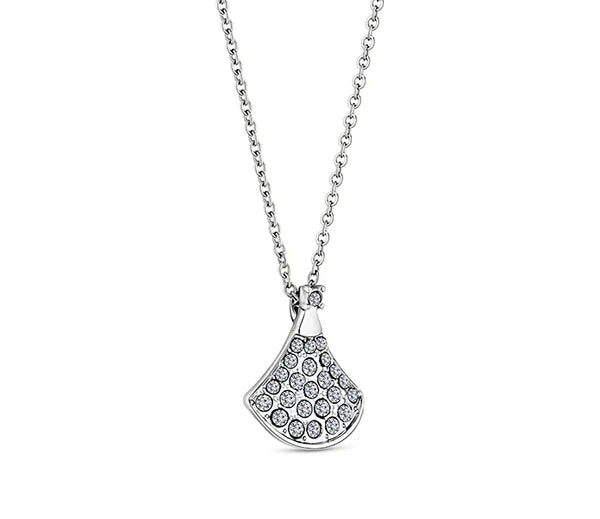 Diamond Style London - Fan pendant with crystals in rhodium plating (Item code: Fanpencrystal)
