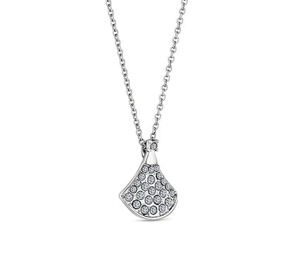 Diamond Style London - Fan pendant with crystals in rhodium plating (Item code: Fanpencrystal)