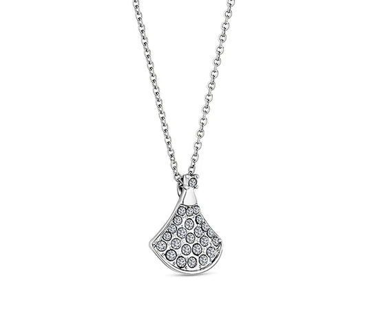 Diamond Style London - Fan pendant with crystals in rhodium plating (Item code: Fanpencrystal)