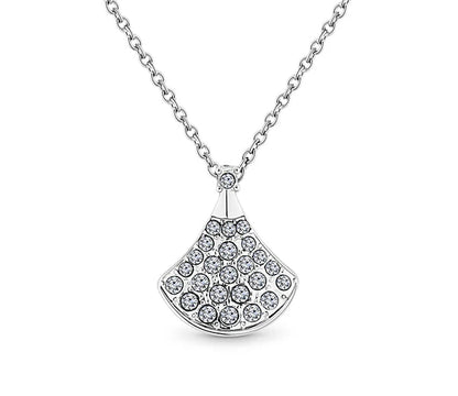 Diamond Style London - Fan pendant with crystals in rhodium plating (Item code: Fanpencrystal)