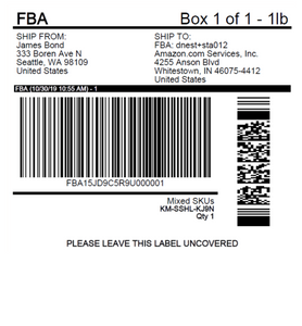 SEND TO AMAZON PER COURIER/FBA SHIPPING LABELLING FEE