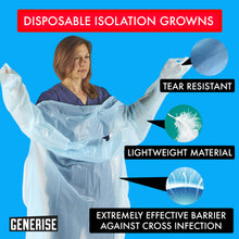 Load image into Gallery viewer, Generise Fluid Resistant Isolation Gown - Blue