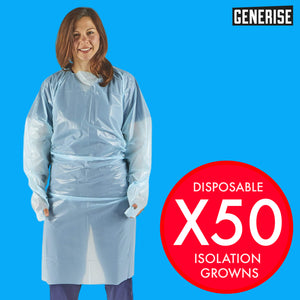 Generise Fluid Resistant Isolation Gown - Blue