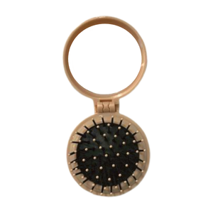 Glamza Round Folding Detangle Hair Brush with Mirror