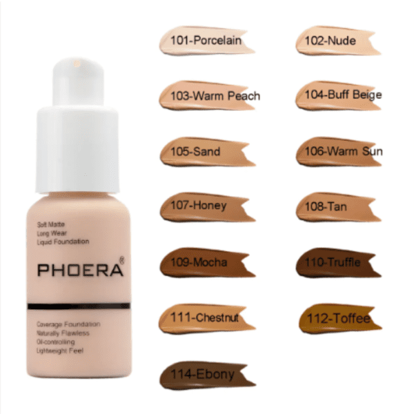 Phoera Flawless Matte Liquid Foundation (10 Shades Available - Select in Dropdown)