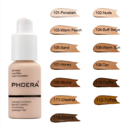 Phoera Flawless Matte Liquid Foundation (10 Shades Available - Select in Dropdown)