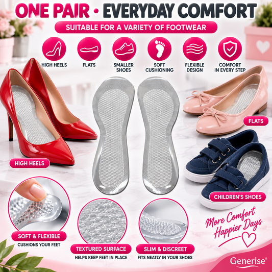 Silicone Footwear Insoles Pair - Ideal for Women & Children