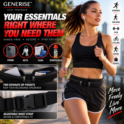 Generise Dual Pocket Running Waist Belt
