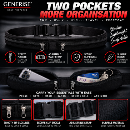 Generise Dual Pocket Running Waist Belt