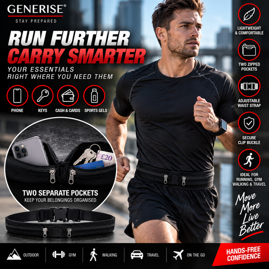Generise Dual Pocket Running Waist Belt