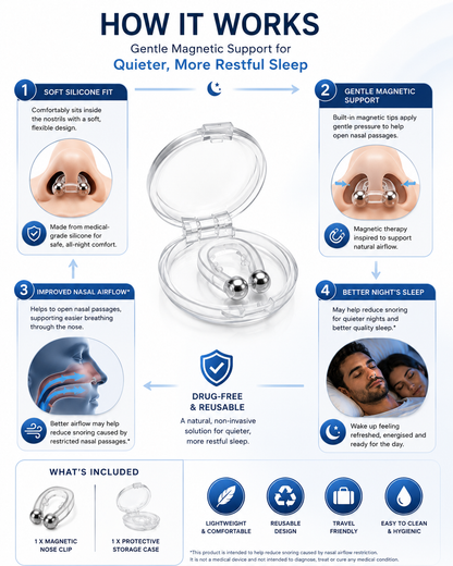 Generise Anti Snore Magnetic Nose Clip