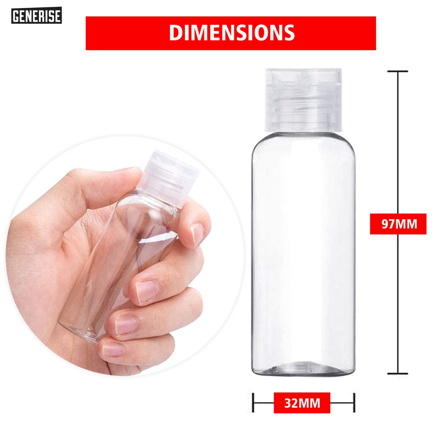 50ml Empty Refillable Bottle with Flip Lid
