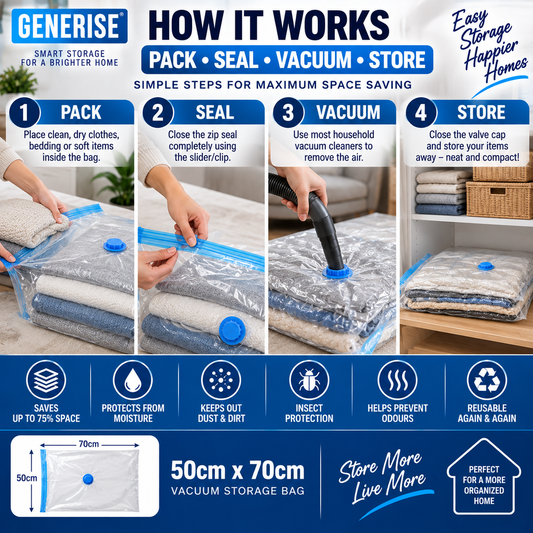 Generise Compression Vacuum Storage Bag Measuring 50cm x 70cm
