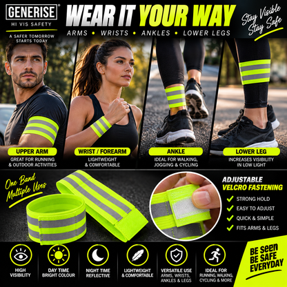 Generise Hi Vis Reflective Arm and Ankle Band - Single (NOT PAIR)