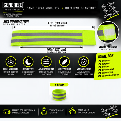Generise Hi Vis Reflective Arm and Ankle Band - Single (NOT PAIR)