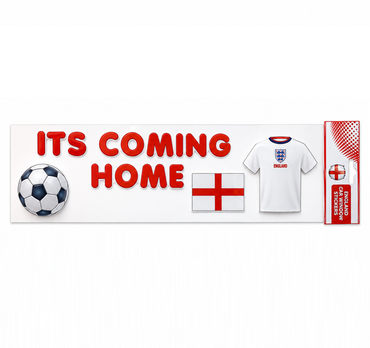 England “It’s Coming Home” Gel Window Sticker – 15cm x 55cm